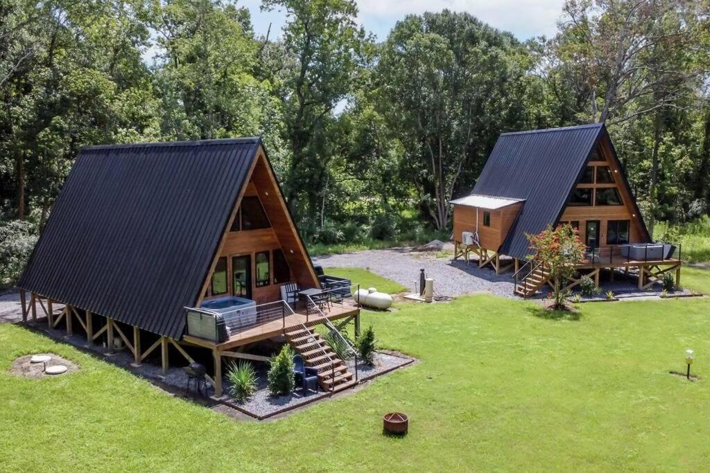 Modern A-Frame Cabin by Rip Van Winkle with Hot Tub