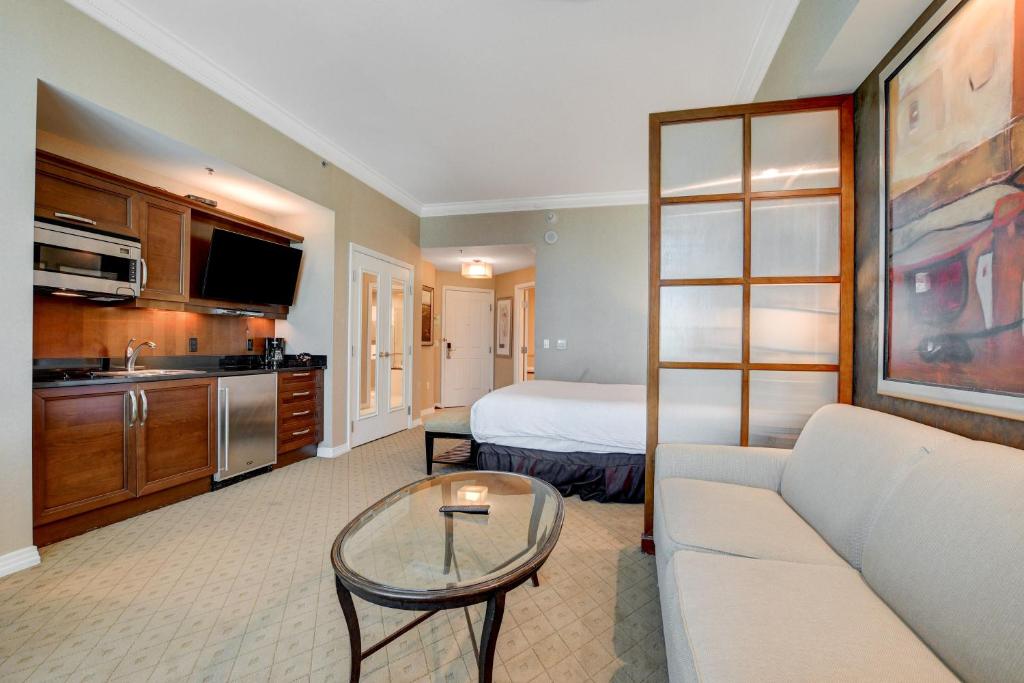 Solstice Studio at MGM Signature Tower 3 BALCONY STRIP VIEW F1 TRACK VIEW - Image 8